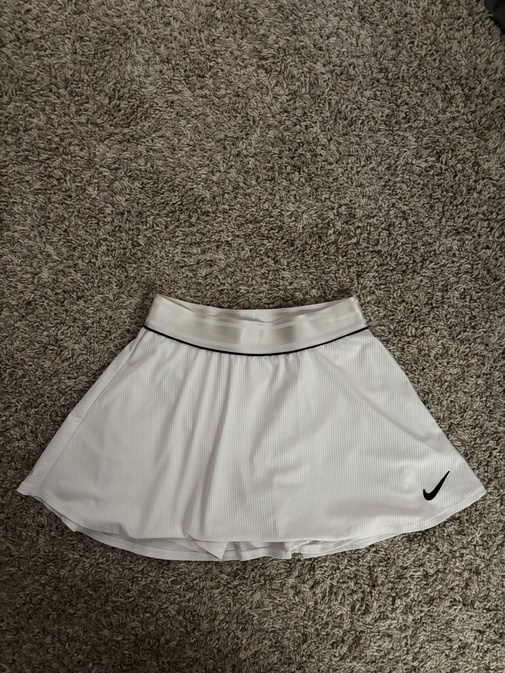 Nike White Circle Tennis Skirt With Black Swoosh